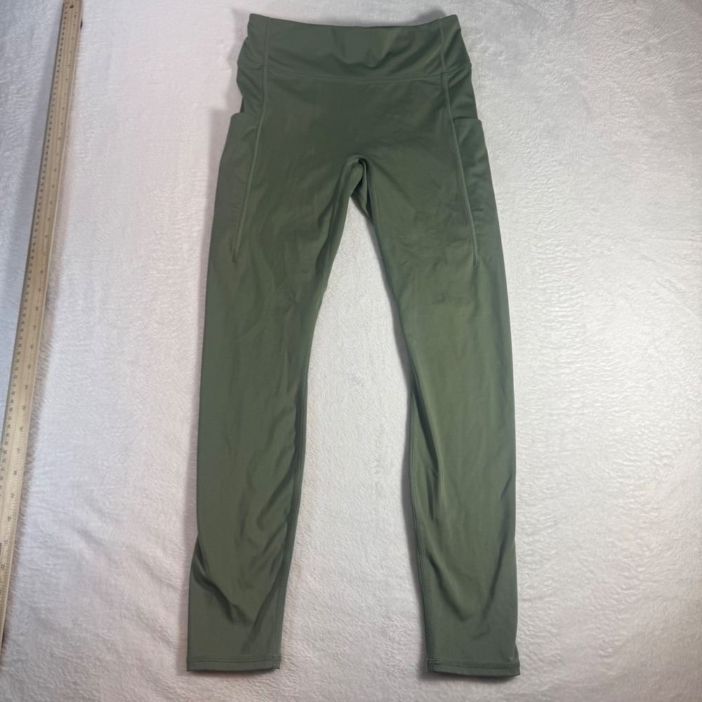 Fabletics Motion365+ High Waisted Pocket Leggings Olive Green Athletic Pants